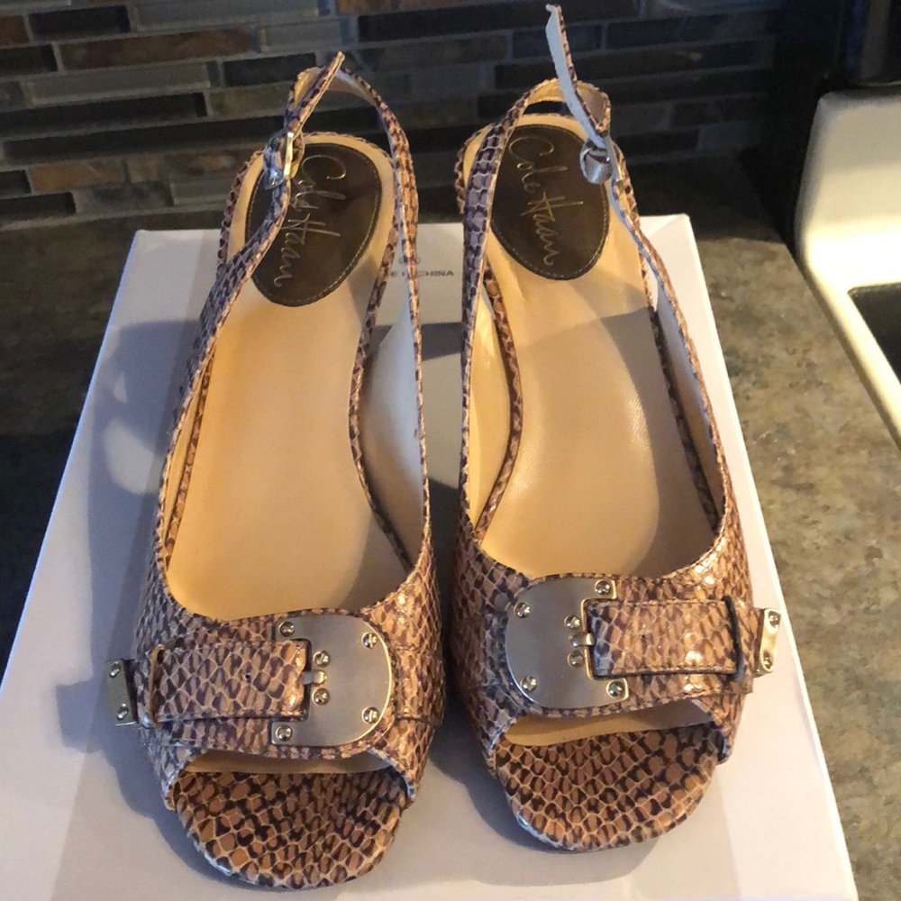 Cole Haan Snake Slingbacks